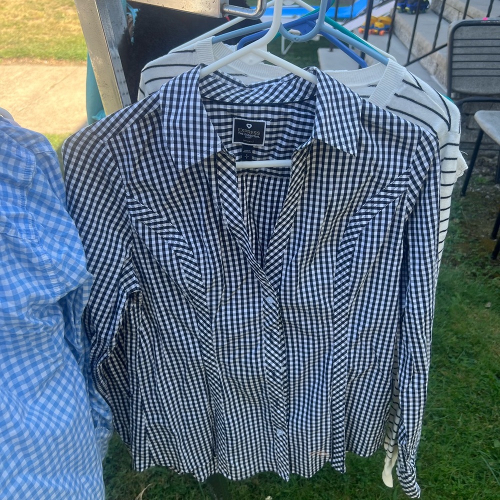 Brooks Brothers Navy and White Checkered Shirt